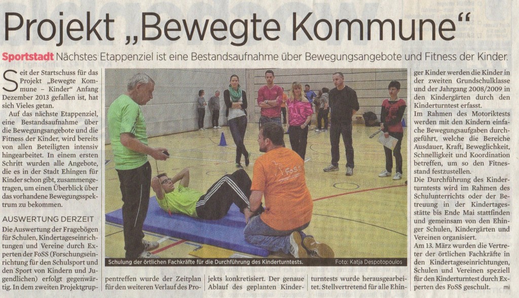 Bericht Ehinger Wochenblatt 02.04.2014